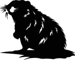 nutria black silhouette vector