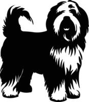 old English sheepdog black silhouette vector