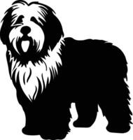 old English sheepdog black silhouette vector