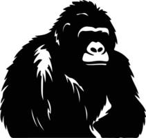 orangután negro silueta vector