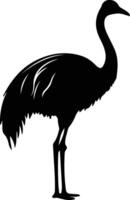 ostrich black silhouette vector