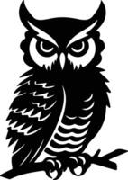 owl black silhouette vector