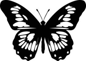 pintado dama mariposa negro silueta vector