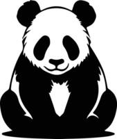 panda black silhouette vector