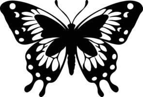 painted lady butterfly black silhouette vector