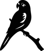 parakeet black silhouette vector