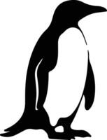 pingüino negro silueta vector