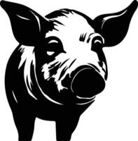 cerdo negro silueta vector