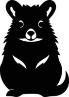 quokka negro silueta vector