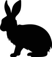 rabbit  black silhouette vector