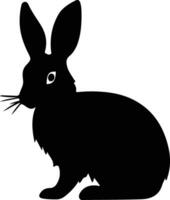 Conejo negro silueta vector