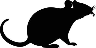 rat  black silhouette vector