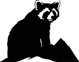 red panda black silhouette vector