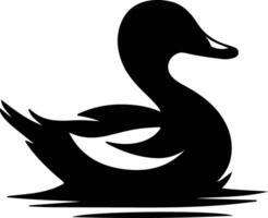 red hooded duck  black silhouette vector