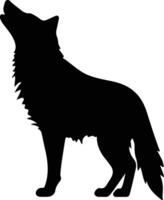 red wolf black silhouette vector