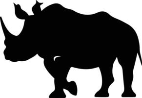 rhino  black silhouette vector