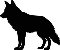 rojo lobo negro silueta vector