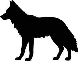 rojo lobo negro silueta vector