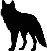 red wolf  black silhouette vector