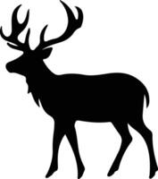 reindeer  black silhouette vector