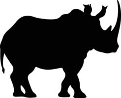 rhino  black silhouette vector