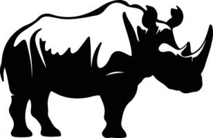 rhino  black silhouette vector