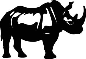 rhino  black silhouette vector