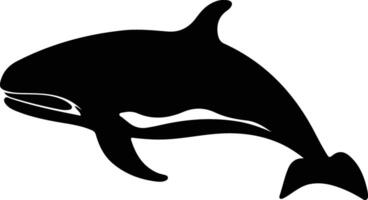 right whale  black silhouette vector