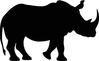 rhinoceros  black silhouette vector