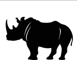 rhinoceros  black silhouette vector