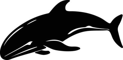 right whale  black silhouette vector