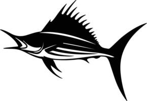 sailfish black silhouette vector