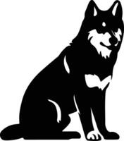 Siberian Husky   black silhouette vector