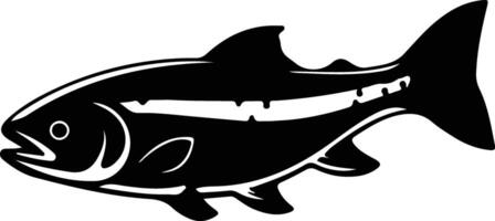 salmon  black silhouette vector