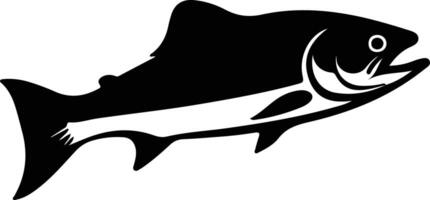 salmon  black silhouette vector