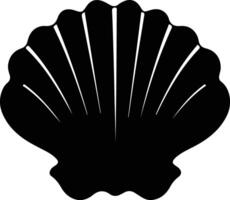 scallop  black silhouette vector