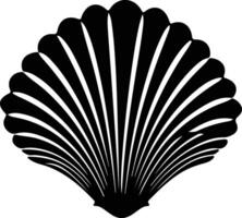 scallop black silhouette vector