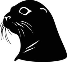 seal  black silhouette vector