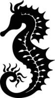 seahorse  black silhouette vector