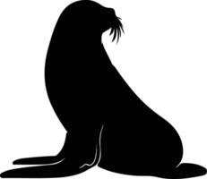 seal  black silhouette vector