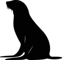 sealion  black silhouette vector