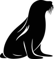 sealion  black silhouette vector