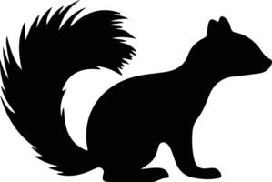 skunk  black silhouette vector