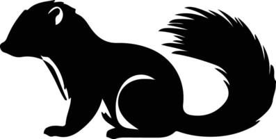 skunk  black silhouette vector