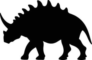 Triceratops  black silhouette vector