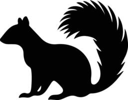 skunk  black silhouette vector