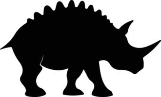 Triceratops  black silhouette vector