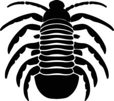 Trilobite black silhouette vector