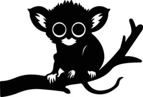 tarsier  black silhouette vector