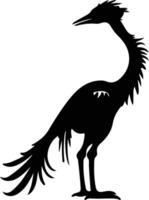 Troodon  black silhouette vector